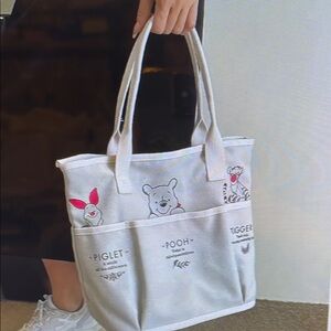 Disney Cream/White Canvas Tote Bag with Printed Design NEW
